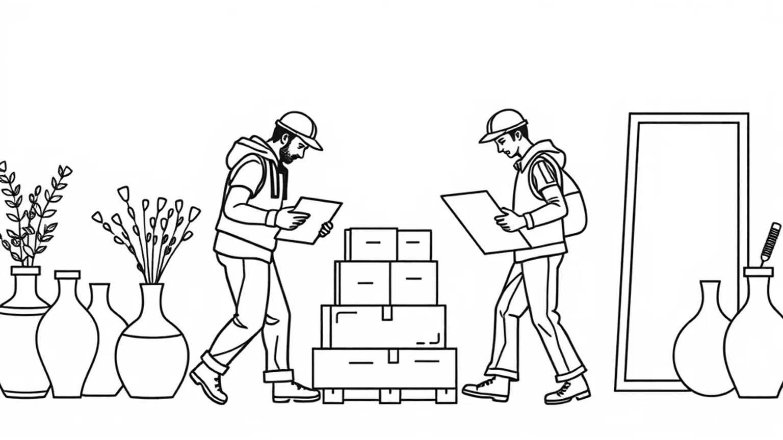 Ilustración profesional representando preparativos esenciales antes del día de mudanza relacionado con mudanzas Valencia