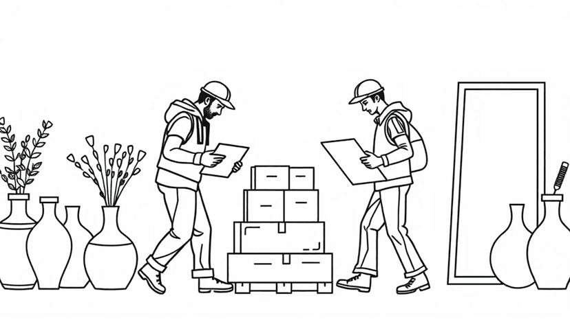 Ilustración profesional representando preparativos esenciales antes del día de mudanza relacionado con mudanzas Valencia