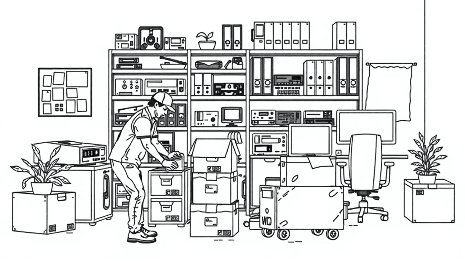 Mudanza de oficina organizada con mobiliario de empresa